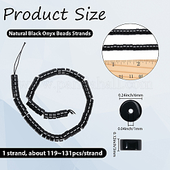 1 Strang natürliche schwarze Onyxperlenstränge&nbsp;G-PA0002-32