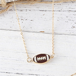 Комплекты ожерелий и серег с подвесками из цинкового сплава в стиле регби и эмали&nbsp;FS-WGFCE0C-02