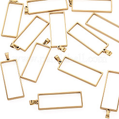 12 pz 304 acciaio inossidabile ciondolo con castone aperto sul retro&nbsp;STAS-TA0006-50G