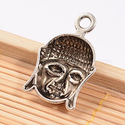 Tibetischen Stil Legierung Buddha-Kopf-Anhänger&nbsp;PALLOY-ZN48743-AS-RS
