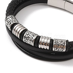 Geflochtene Mikrofaser-Leder-Mehrstrang-Armbänder&nbsp;BJEW-B096-07B