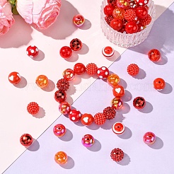 100шт 13 стиля непрозрачные акриловые бусины&nbsp;SACR-CJ0001-83