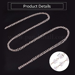 Цепочки из прозрачных фианитов и бисера JX589A-01