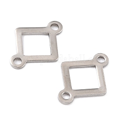 変色しにくい201ステンレススチールリンクコネクター  菱形  ステンレス鋼色  16.5x12x1mm  穴：1.6mm&nbsp;STAS-K217-46