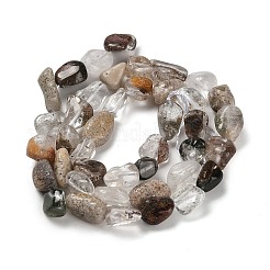 Натуральный зеленый lodolite кварц бисер пряди G-P497-01E-05