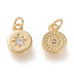 Латунные микропаве прозрачные кубические циркониевые подвески&nbsp;ZIRC-K086-06G