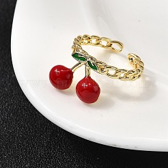 Латунные эмалированные открытые манжеты RJEW-K267-03B-G