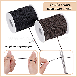 2 рулон 2 цвета вощеных хлопковых шнуров&nbsp;YC-PH0001-52A