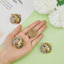 3 шт. брошь-булавка в виде головы тигра со стразами&nbsp;JEWB-HY0001-02