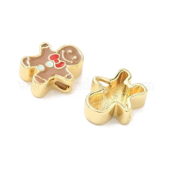 Perles de Noël en laiton émaillé&nbsp;KK-I474-G03