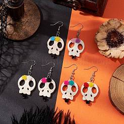 Латунь болтающийся серьги EJEW-JE06040