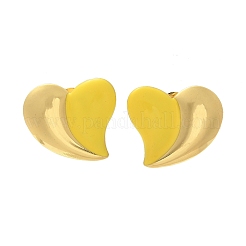Серьги-гвоздики в форме сердца из нержавеющей стали 304 EJEW-A130-01G-02