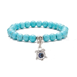 Bracciale elastico sintetico con perline turchesi&nbsp;BJEW-JB08218