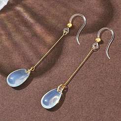 Серьги-подвески из нержавеющей стали 304 с гальваническим покрытием из смолы&nbsp;EJEW-Z129-06G-03