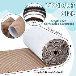 梱包用片面厚紙ロール  ストレージ  DIYクラフト  ホワイト  5000x300x3mm&nbsp;DIY-WH0671-194B-02