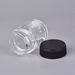 22mlガラス空瓶  ガラス瓶  ねじ蓋付き  詰め替え式ボトル  ブラック  3.6x5cm  容量：22ml（0.74液量オンス）&nbsp;MRMJ-WH0059-92