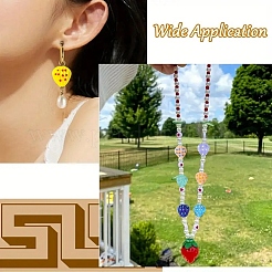 1 нить бусин ручной работы в технике лэмпворк с выпуклыми краями&nbsp;LAMP-YW0004-10