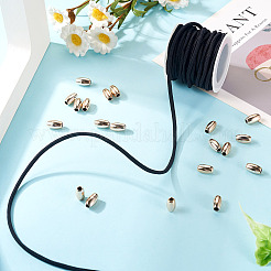 Круглый нейлоновый эластичный шнур длиной 5 м с 100 золотыми пластиковыми бусинами.&nbsp;DIY-TA0011-37