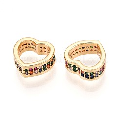 Рамка из латунных бусин с микропаве из разноцветных кубических цирконий KK-N261-18G