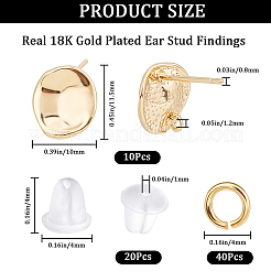 10 шт. латунные серьги-гвоздики KK-CN0002-47