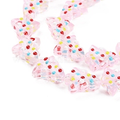 Brins de perles de verre bosselées faites à la main&nbsp;LAMP-F032-08H