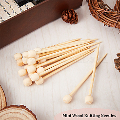 Mini aiguilles à tricoter en bois&nbsp;DIY-WH0034-54A