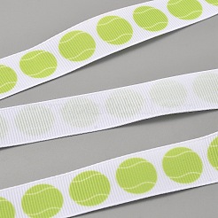 Лента из полиэстера в крупную ленту с теннисным принтом длиной 5 ярд.&nbsp;OCOR-WH0085-64D