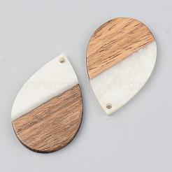 Pendentifs en résine opaque et bois de noyer&nbsp;RESI-S389-037A-C04