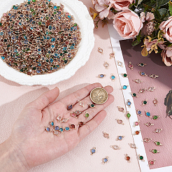 225 Stück 9 Farben Messing mit facettierten Glasgliedern Verbinder Charms&nbsp;KK-NB0004-27