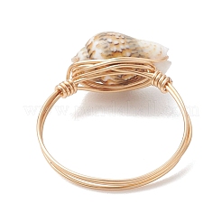 Кольца на палец из перламутра и жемчужин&nbsp;RJEW-JR00988