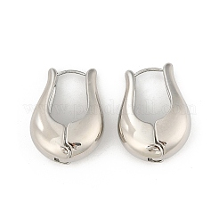 Латунь обруч серьги для женщин EJEW-U041-05P