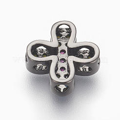 Латунные микро проложить кубического циркония бусы ZIRC-E152-49B-RS