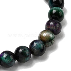 Браслеты из натуральных окрашенных и нагретых бусин тигрового глаза для мужчин и женщин BJEW-JB12538