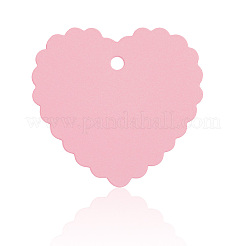 100 x Geschenkanhänger aus Papier in Herzform mit Spitzenrand&nbsp;CDIS-CP0001-01A