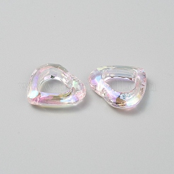 メッキアクリルビーズ  ハート  ピンク  24x27x7mm  穴：2.2mm&nbsp;MACR-WH0010-20A-02