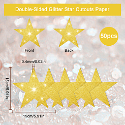 50 Stück Papier-Glitzerstern-Wanddekoration&nbsp;AJEW-SP0001-14A
