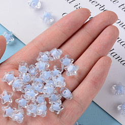 透明なアクリルビーズ  二層ビーズ  多面カット  スター  コーンフラワーブルー  10.5x11x7mm  穴：2mm  約1280個/500g&nbsp;TACR-S152-01A-SS2113
