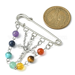 Religion Kruzifix Kreuz Legierung Anhänger Kilt Pins&nbsp;JEWB-TA00015