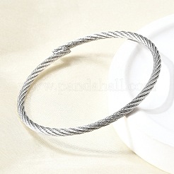 Браслеты из нержавеющей стали 304 для женщин и мужчин BJEW-Z131-01P