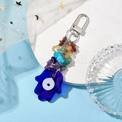 Decoración colgante de murano de mal de ojo azul&nbsp;HJEW-JM01969-01