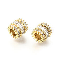 Колонна латунные микропаве прозрачные кубические цирконии европейские бусины KK-V008-17G