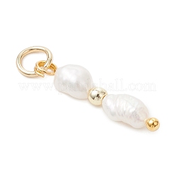 Подвески из натурального барочного жемчуга кеши и синтетического немагнитного гематита с гальваническим покрытием.&nbsp;PALLOY-JF04993-01