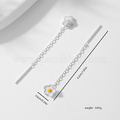 Элегантные серебряные серьги-нити в виде цветка масла для торжеств. GU0575