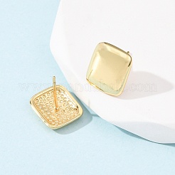 Прямоугольные серьги-гвоздики из латуни&nbsp;EJEW-L277-01G