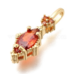 Латунь стекло кулоны&nbsp;KK-U061-20G-04