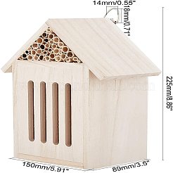 Maison d'insectes en bois inachevée&nbsp;HJEW-WH0007-02