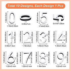 10шт 10 стильных акриловых зеркальных настенных наклеек&nbsp;AJEW-CN0001-46
