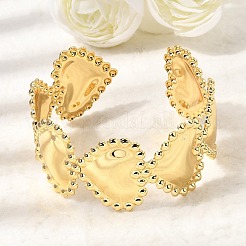 Браслеты-манжеты в форме сердца из латуни для женщин&nbsp;BJEW-Z163-01G