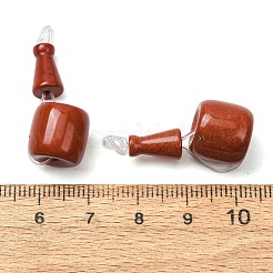 ひょうたん3ホール天然なレッドジャスパーのグルビーズ  Tドリルビーズ  20.5x11.5x12mm  穴：2mm&nbsp;G-F223-05-12mm