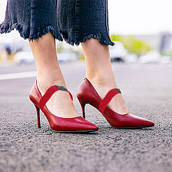 5 пара двухцветных эластичных полиэстеровых шнурков с искусственными кожаными резинками&nbsp;FIND-DR0001-16